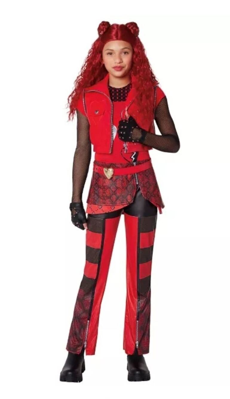 Disney Descendants Rise of Red Halloween Costume Cosplay Jumpsuit Girls L 10-12
